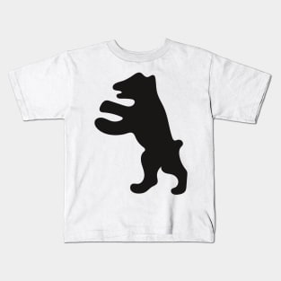 Minimalistic black bear animal silhouette Kids T-Shirt